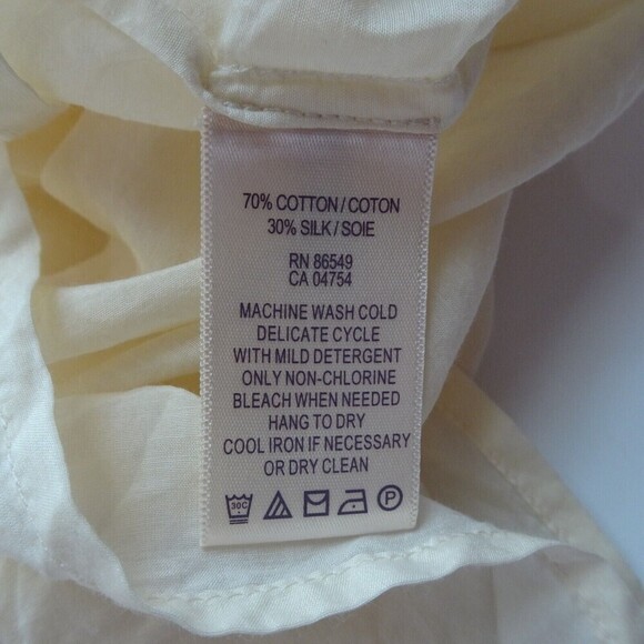 TOMMY BAHAMA Women's Top Silk Cotton Sheer Blouse Tunic Tassel Front Tie Size 10 - Picture 13 of 13